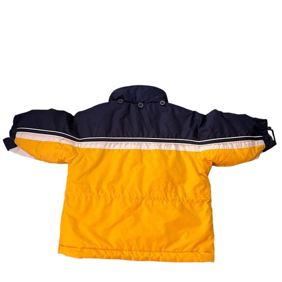 Greendog Coat Size 12M Zip Up Button Pockets Yellow White Blue Jacket - Picture 6 of 6